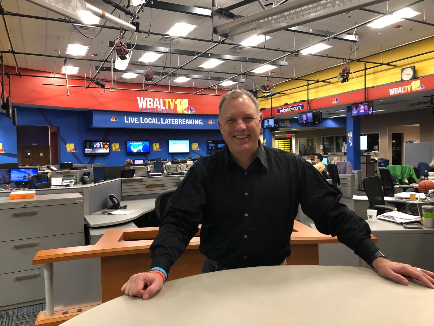 Pete Gilbert in WBAL-TV 11 studio. Photo by Robert Sobus